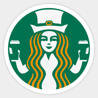 Shamrock Coffee White Sticker